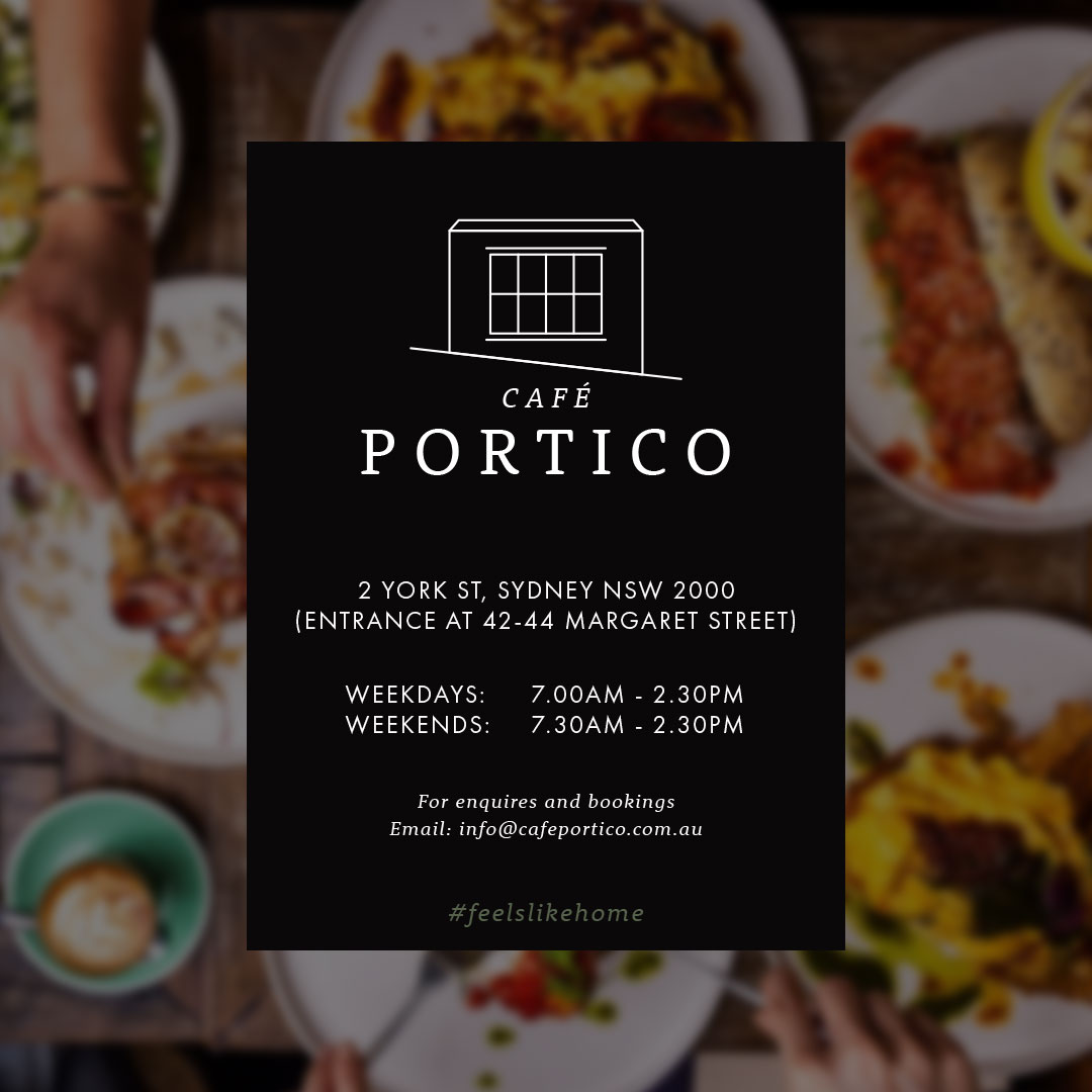 CAFE PORTICO - ALL DAY BREAKFAST IN WYNYARD SYDNEY AUSTRALIA