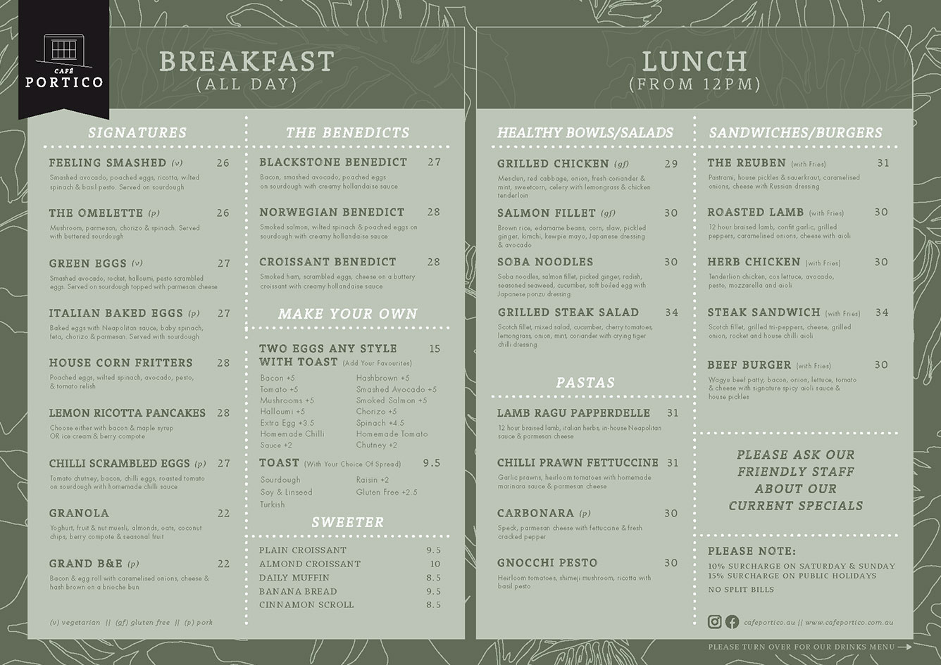 CAFE PORTICO - ALL DAY BREAKFAST IN WYNYARD SYDNEY AUSTRALIA